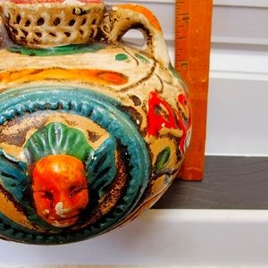 Vintage Ceramic Tribal Theme Bud Vase Japon